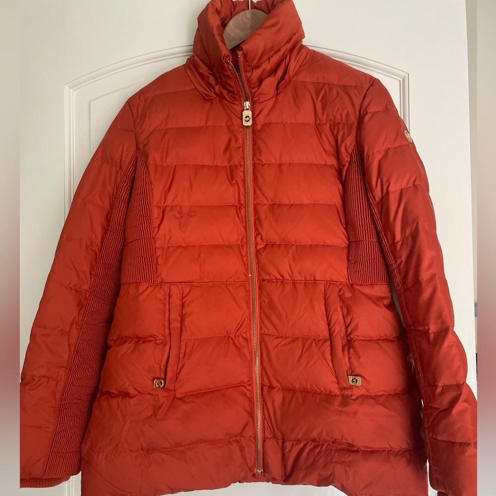 Michael Kors Vibrant Orange Puffer Jacket